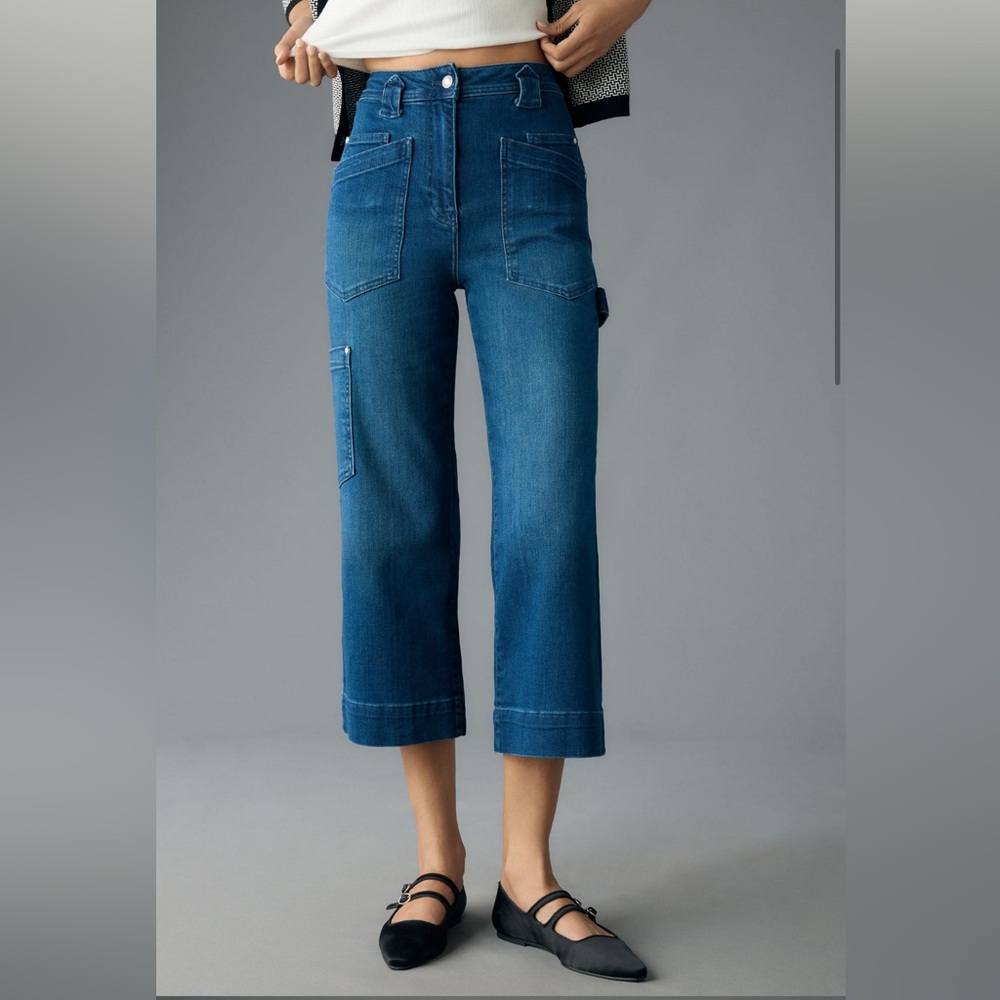 Maeve By Anthropologie Gardener Carpenter High-Rise Crop Jeans
